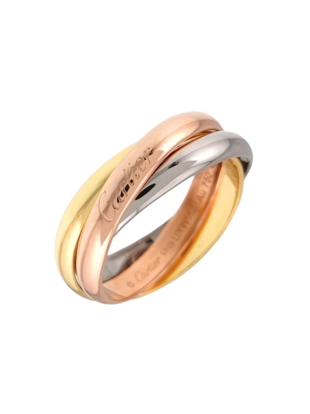 Cartier Trinity 57 Ring MM 18k Yellow Gold Three Color 750